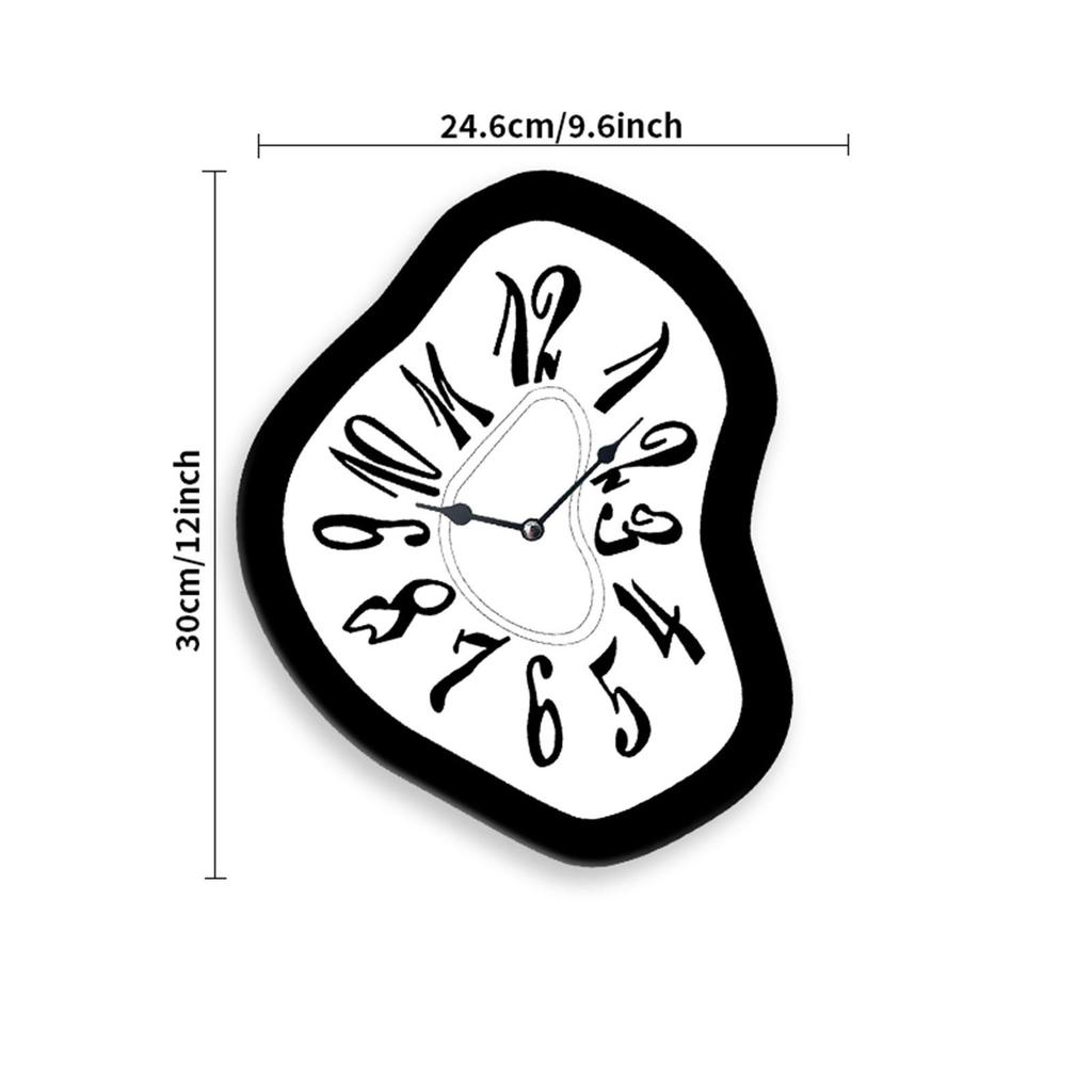12inch Distorted Wall Clock Interior Wall Clock Twisted Clock Creative Melting Clock Distorted Clocks For Living Room Decorative