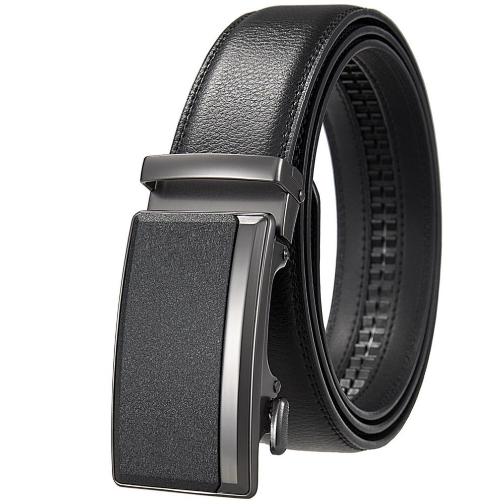 Retro Genuine Leather Belts 110/120/130cm Metal Buckle Belt Business Belt Men Suit