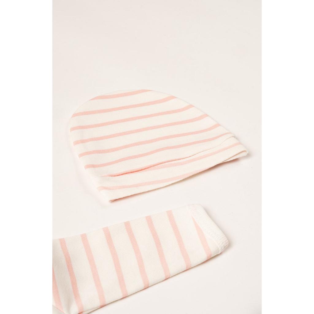 (boxed) Suzene With Teddy Bear Embroidered 100% Cotton Newborn Clothes 5-piece Hospital Bodysuit Set