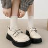 Ins Simple Round Head White Versatile British Small Leather Shoes Women's New Spring Platform Mary Jane Single Shoes