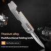 Titanium Alloy Multi Functional Knife Keychain Mini EDC Unpacking and Unpacking Express Tool Bottle Opener Small Crowbar