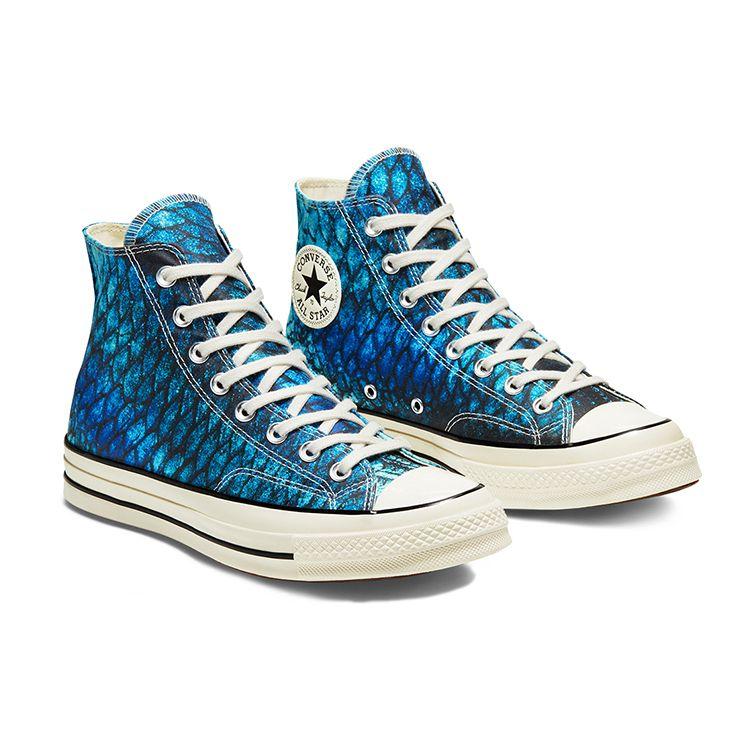 Converse Кеды унисекс Chuck High-Top из парусины с животным принтом 1970-х годов Синие 167486C