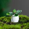 1 Set Potted Plant Statue DIY Weather-resistant PVC Delicate Detail Mini Flower Miniature Home Decor
