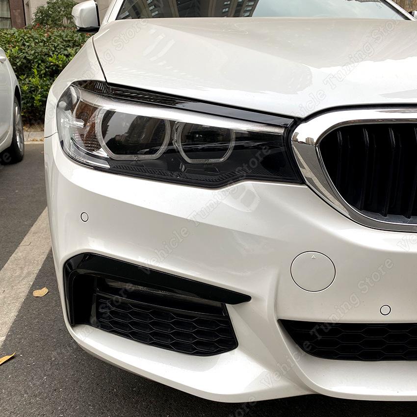 Для BMW 5 серии G30 G31 2 шт. ABS глянцевые злые фары веки брови M5 520 525 530 540 2017-3D наклейки