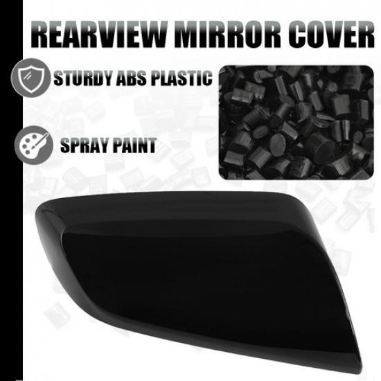 For Chevy Impala 2014~20 Exterior Right Side Wind Mirror Cover Caps Gloss Black