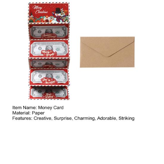 Рождественский денежный конверт для денежных подарков, конверт-сюрприз для подарочной карты, держатель для денег с 6 слотами, праздничный держатель для наличных, сделай сам, для рождественских сувениров