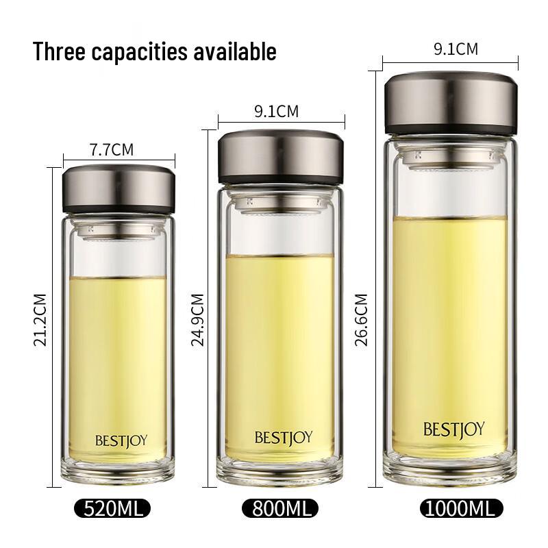 FUGUANG Shixi Nanometer Antibacterial Double-Layer Borosilicate Glass Bottle