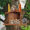 Wooden Squirrel Feeder Durable Hamster Feeding Box Pet Food Dispenser  Balcony