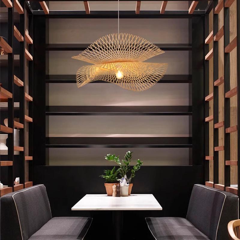 Modern Bamboo Pendant Lights Style Handmade Hanglamp Lighting Kitchen Island Pendant Lamp Restaurant Chandeliers Luminajavascript:ire