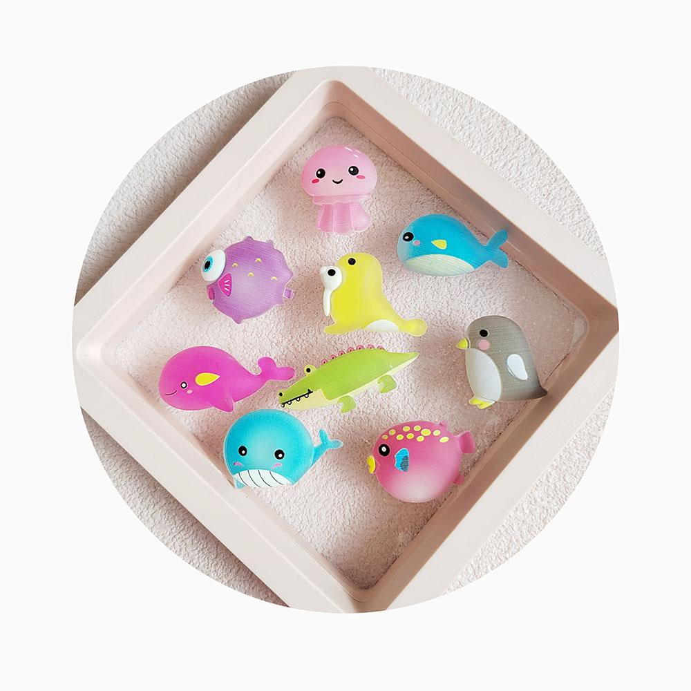 Mix Design Resin Fish Dolphin Squid Styles Ocean Animal Flatback Cabochon DIY Jewelry Craft Doll House Accessories