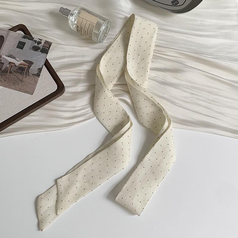 Long Silk Scarf New Fashion High Sense Small Scarf Versatile Long Bag Ribbon Decorative Headband Belt