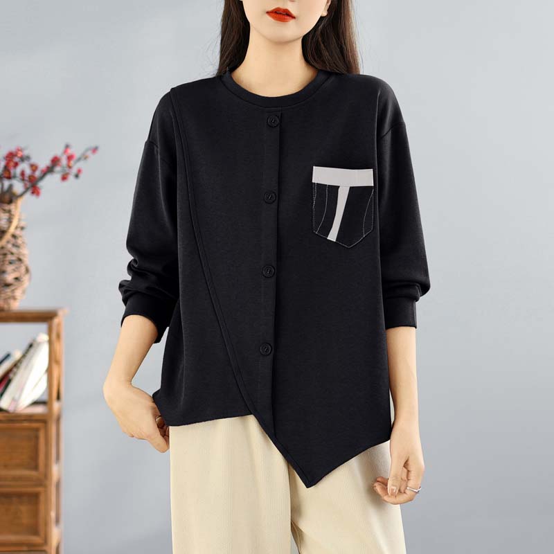 DIMANAF 2025 Осень Футболка больших размеров женская с длинным рукавом с круглым вырезом свободная однотонная топы футболки хлопок