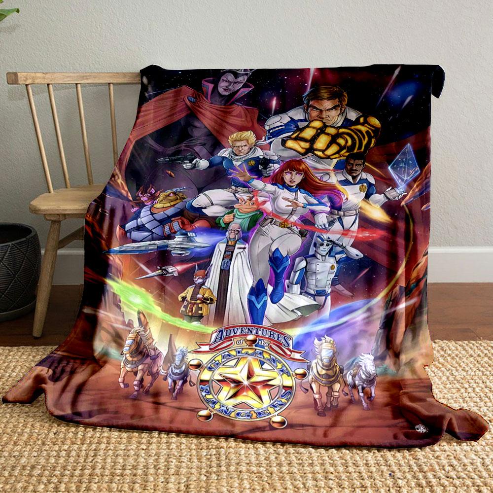 A futuristic, space-themed team of heroes and alien characters in action. for all seasons blanket lunch break throw gift
