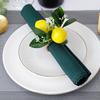 Artificial Lemon Napkin Rings Set of 2, Jute Napkin Ring, Greenery Napkin Ring Holders Farmhouse Napkin Rings for Summer Decor Dinner Weddings Parties