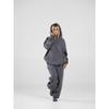 Womens Fall Winter Hooded Sweatshirt Set Embroidered Letter Fleece Lined Two Piece Outfit