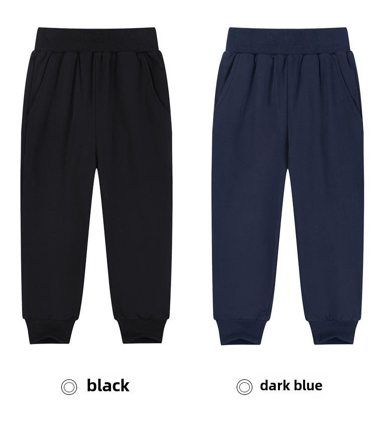 Спортивные брюки для школьной формы из чистого хлопка темно-синего цвета для учеников начальной школы — мальчиков и девочек, свободный крой, летние брюки.