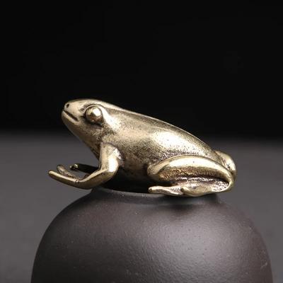 Латунные фигурки лягушек, настольные украшения, креативные золотые лягушки, чайные питомцы, медные миниатюры животных, украшения для дома, настольные украшения