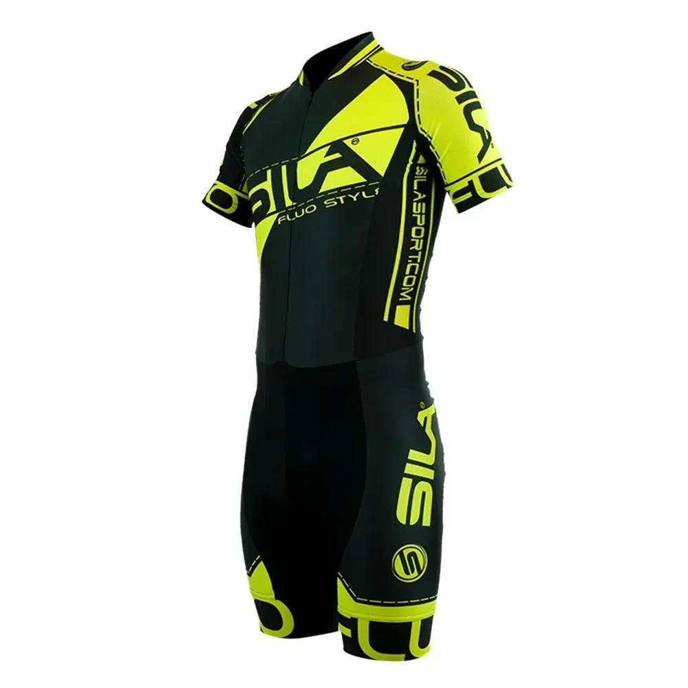 Sila Kids Cycling Skating Suit Inline Skate Speed Skating Short Sleeve Racing Suit Ciclismo Children's Fast Skating Clothing