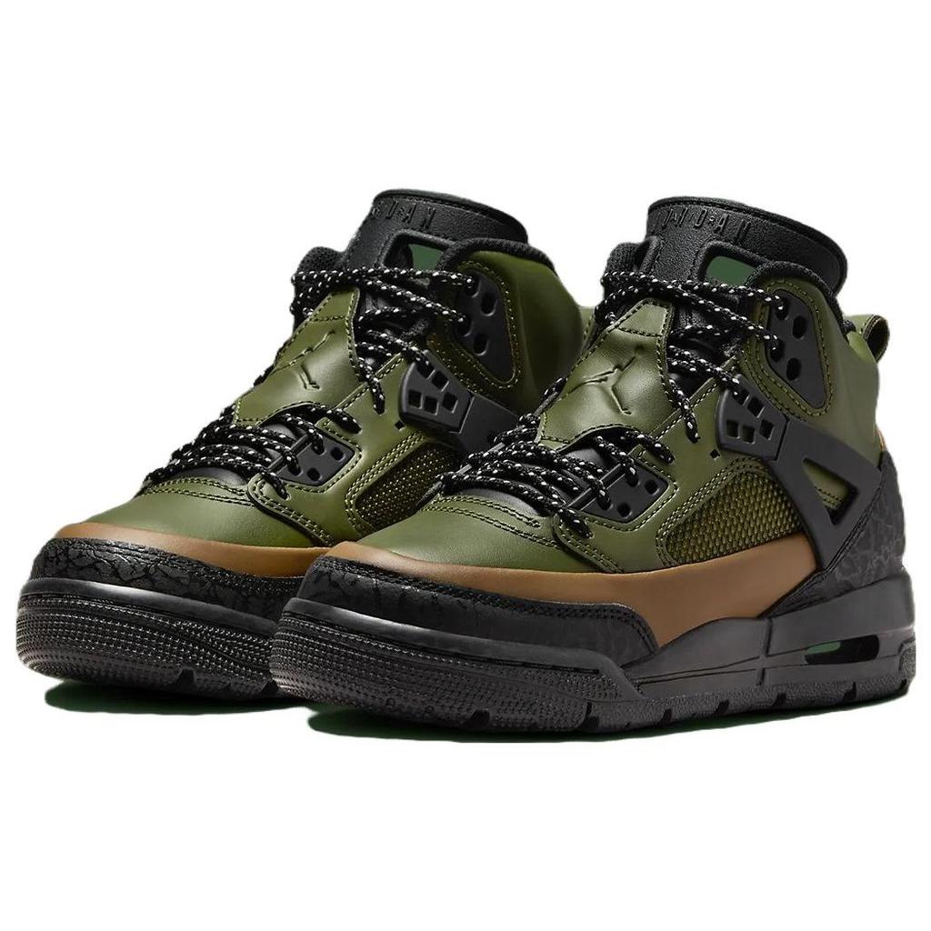 Air Jordan Winterized Spizike GS Legion Green Детские кроссовки Милитари-коричневый Университетский красный Черный FD4653-300