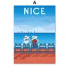 Colored Travel City Landscape Illustration Canvas Painting France Nice Paris Monaco Nantes Poster Nordic Art Wall Decor Unframed