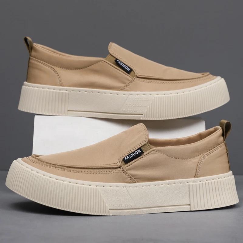 Мужская повседневная обувь Платформа Холщовая обувь Дышащая Обувь слипоны Мужские лоферы Удобная Легкая обувь для ходьбы Размер 48