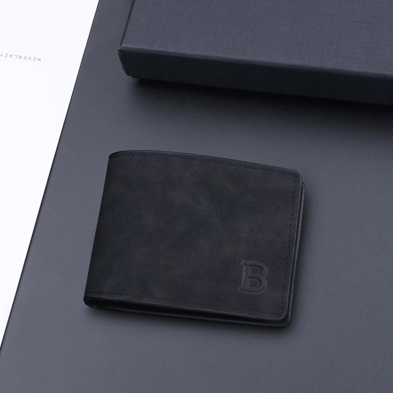 Мужской короткий кожаный кошелек - В наличии