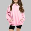 Children's Solid-color Hooded Long-sleeved Girls Sweatshirt