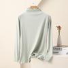 Women's Nano Fleece High Neck Ruffle Long Sleeve Warm T-shirt