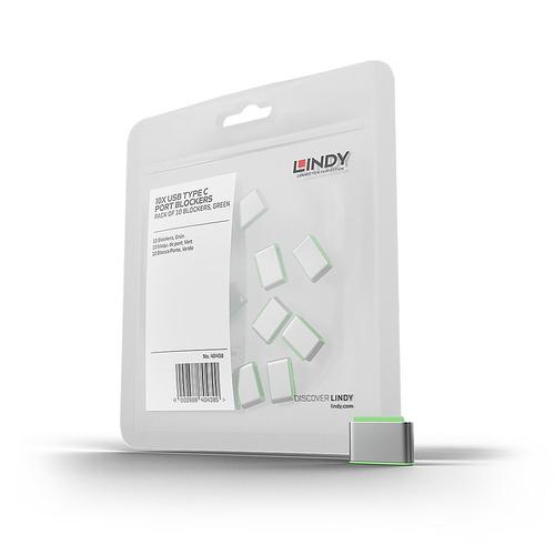 Lindy 40438 Bloker Portów Usb Type-C Zielony 10 Szt.