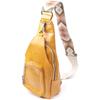 Bright Women's Bag Made of Eco-leather with an Accent On the Textile Strap VINTAGE Bag 22775 Yellow