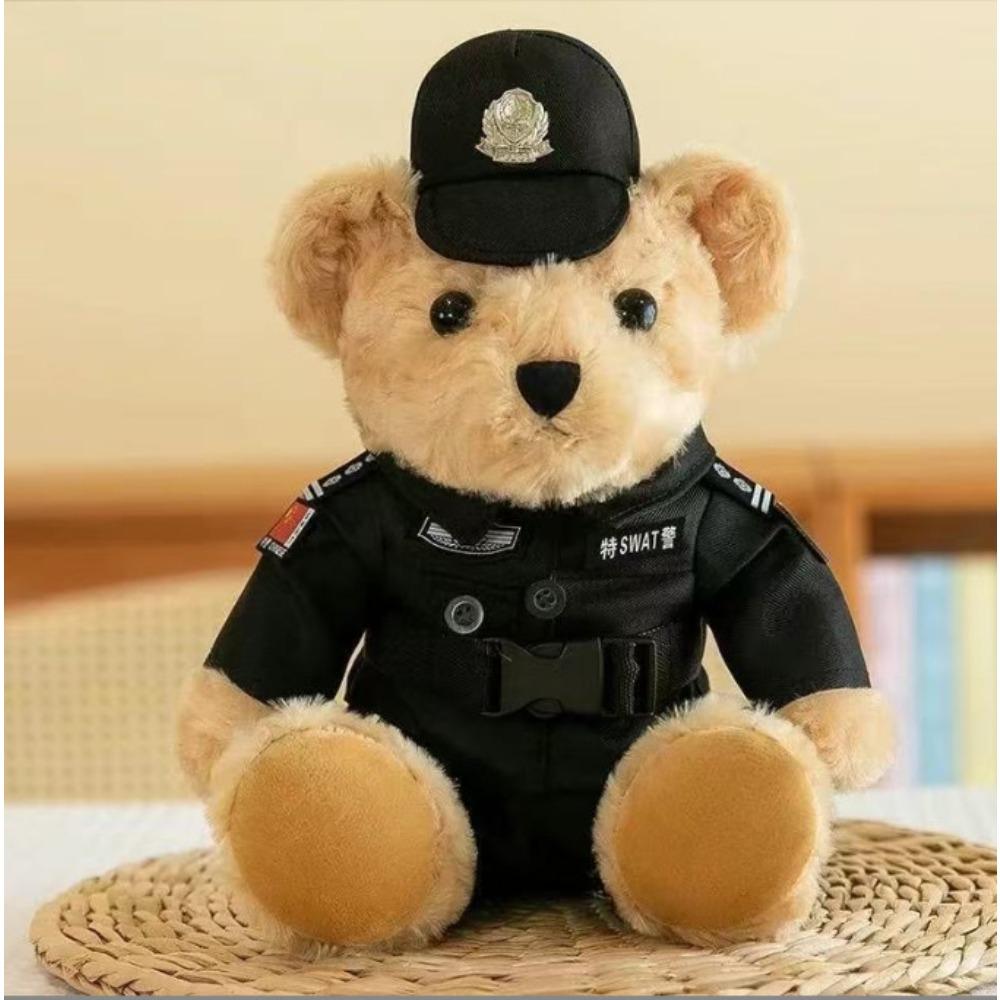 Internet Celebrity Traffic Police Bear Doll Uniform Fire Bear Teddy Bear Activity Gift Doll Plush Toy