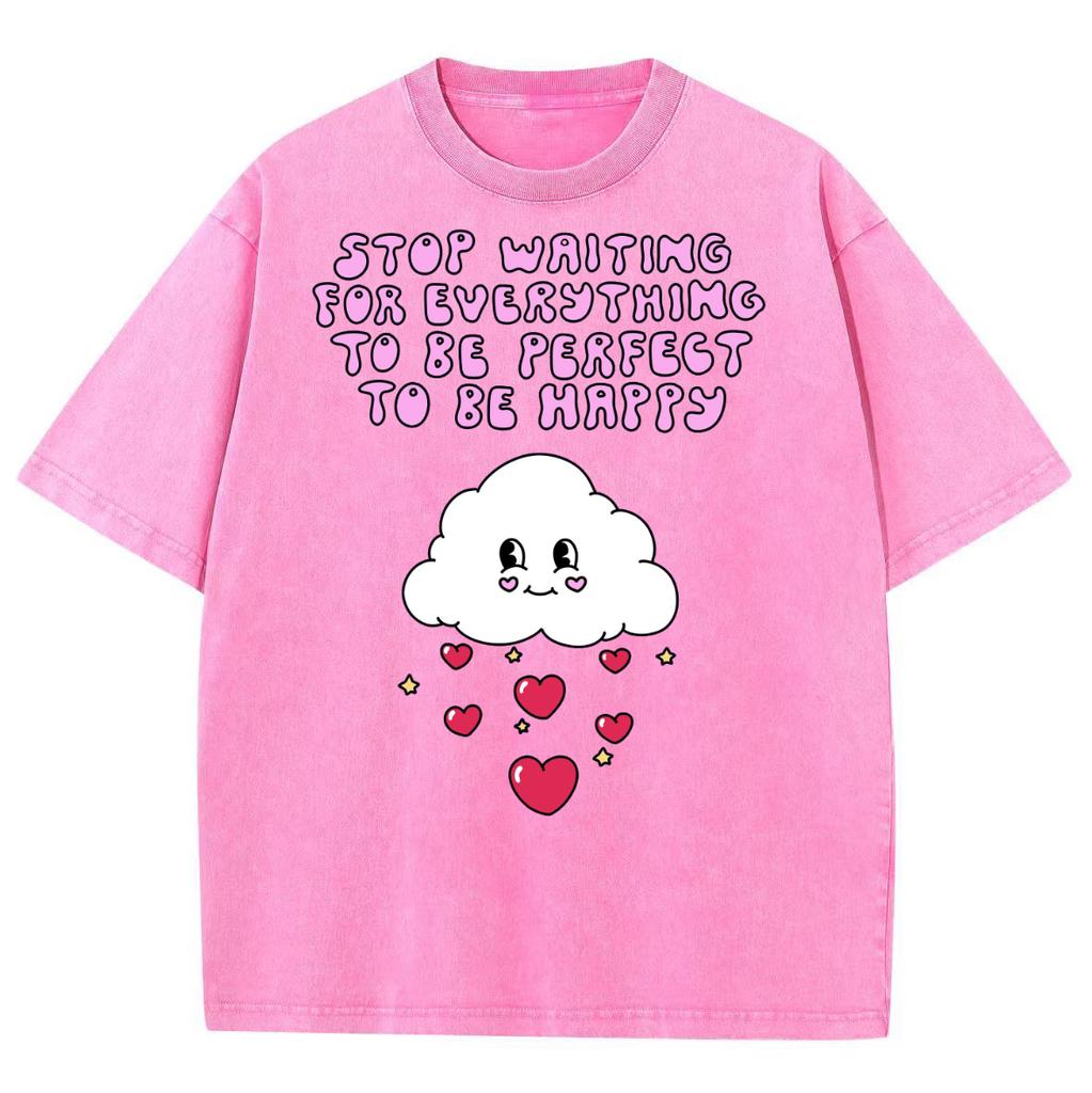 Футболка женская с принтом «облако и любовь» в виде милой девушки, свободная, унисекс, для пар, с коротким рукавом, Y2K, милая, для девочек, повседневный топ