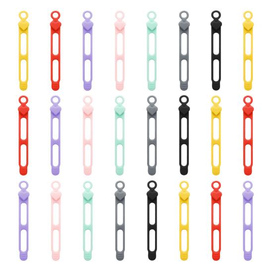 3/5/7/12/18/24Pcs Silicone Cable Tie Earphone Phone Charger Computer Power Cord Bundling Strap Reusable Elastic Wire Management Organizer Wrap