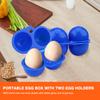Пластиковый контейнер для хранения и переноски яиц, 2 шт., для использования на пикнике на открытом воздухе, в кемпинге(синий)