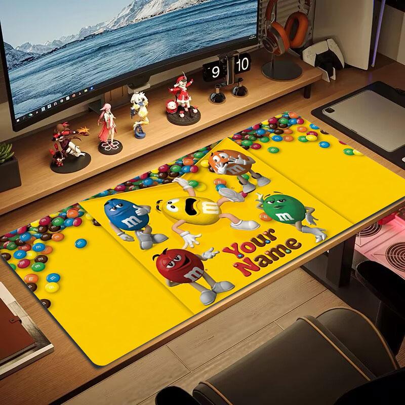 M&M's Custom Name Large Size Mouse Pad Large Gaming Table Cushion Non-slip Laptop Tablet Big Mousepad XXL Mat Mini PC Playmat With Lock edge