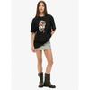 Oversized T Shirt Black Cat Face Print And Paw Design Casual Wear For Women