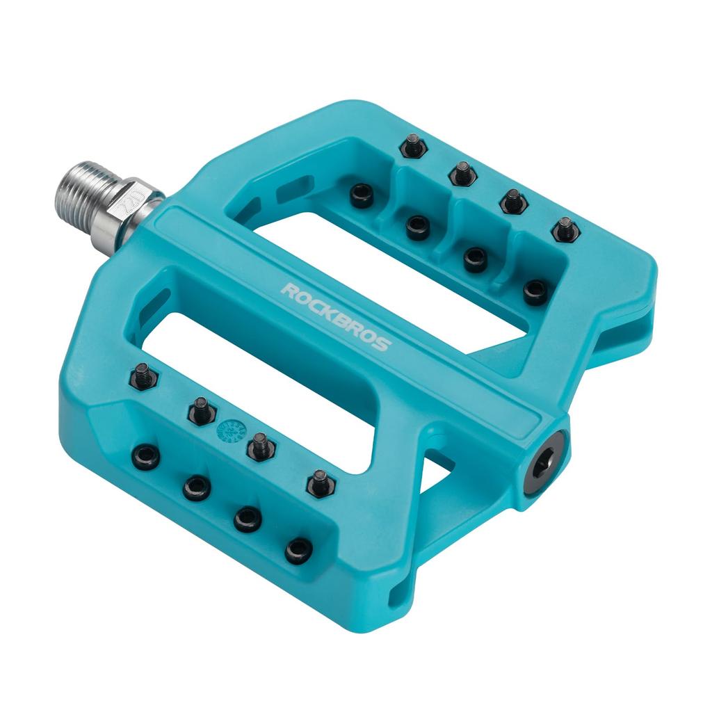 ROCKBROS Bicycle Flat Large Surface Nylon Road Bike High Grip Pedals, Pedals, Area, Anti-Slip Fiber, 9/16 Inch, Pedals, Lightweight,