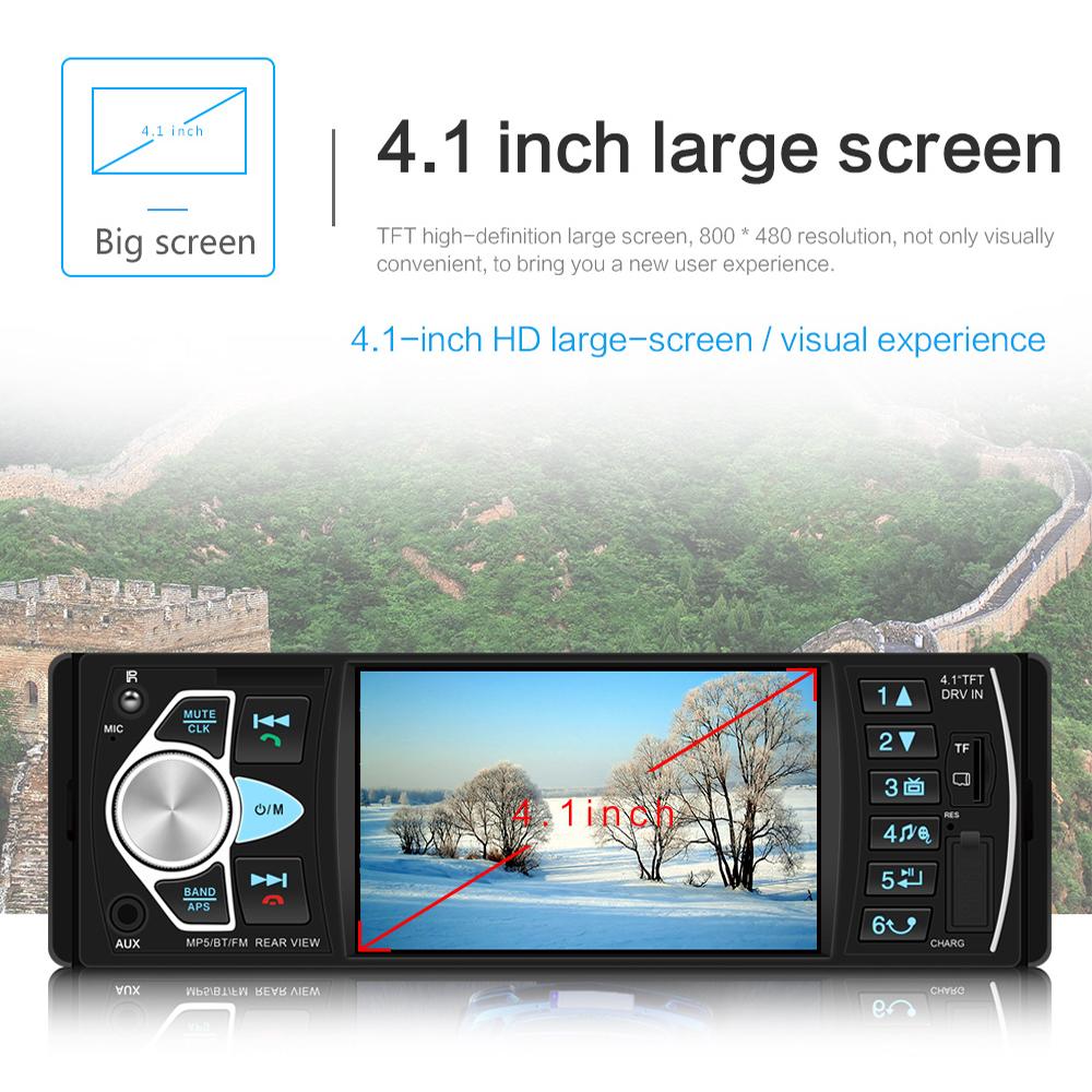icreative 4022D 4,1-дюймовый автомобильный радиоприемник 1Din FM Bluetooth на рулевом колесе с дистанционным управлением Интеллектуальная динамическая камера заднего вида MP5