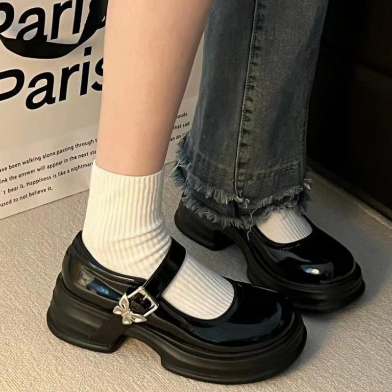 Fashion Women New Lolita Shoes High Heels Mary Jane Shoes Women Vintage Girls Students Butterfly Platform Heels Cosplay Dress High Heels