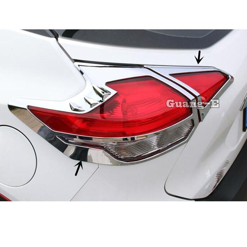 For Nissan Kicks 2017 2018 Car Eyebrow ABS Chrome Cover Trim Back Tail Rear Light Lamp Frame Parts 4PCs