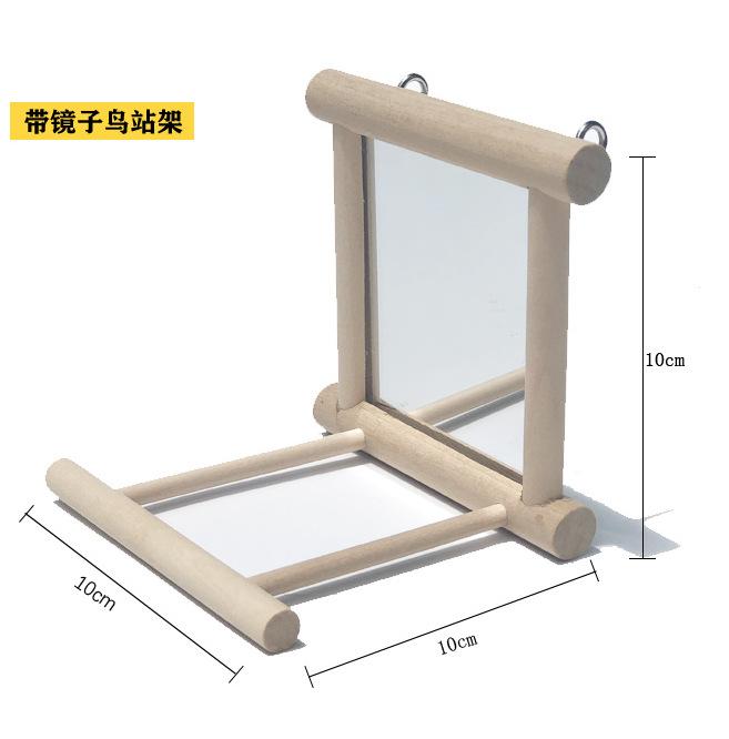 Деревянные подвесные зеркала для домашних животных, забавные клетки для попугаев, стоячие шесты, игрушки для попугаев корелл, игрушки для маленьких птиц, аксессуары для попугаев
