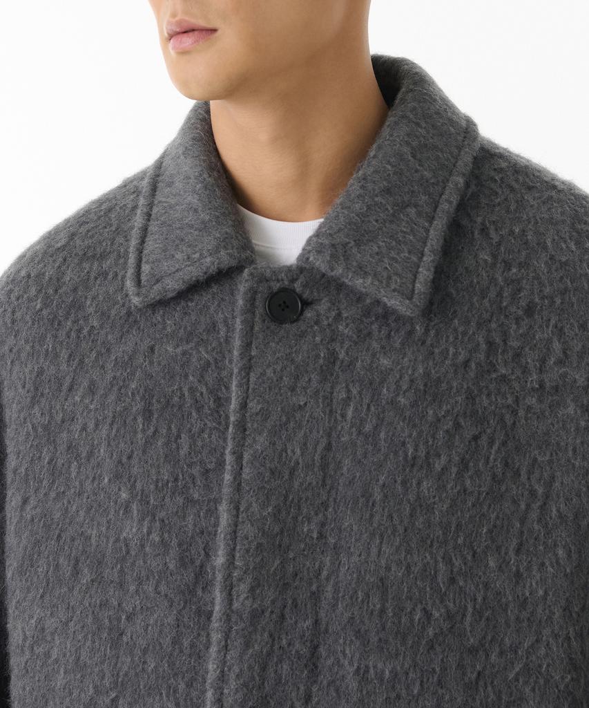 Musinsa Standard Hairy Alpaca Blend Oversized Balmacaan Coat [Grey]