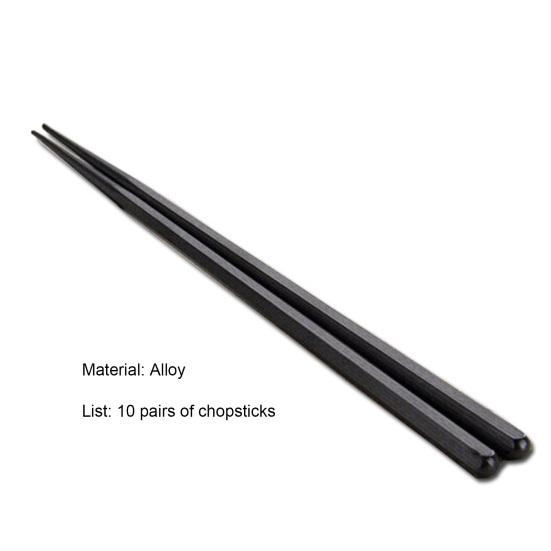 10 пар японских палочек для еды, многоразовые нескользящие палочки из сплава для сервировки еды, кухонные аксессуары