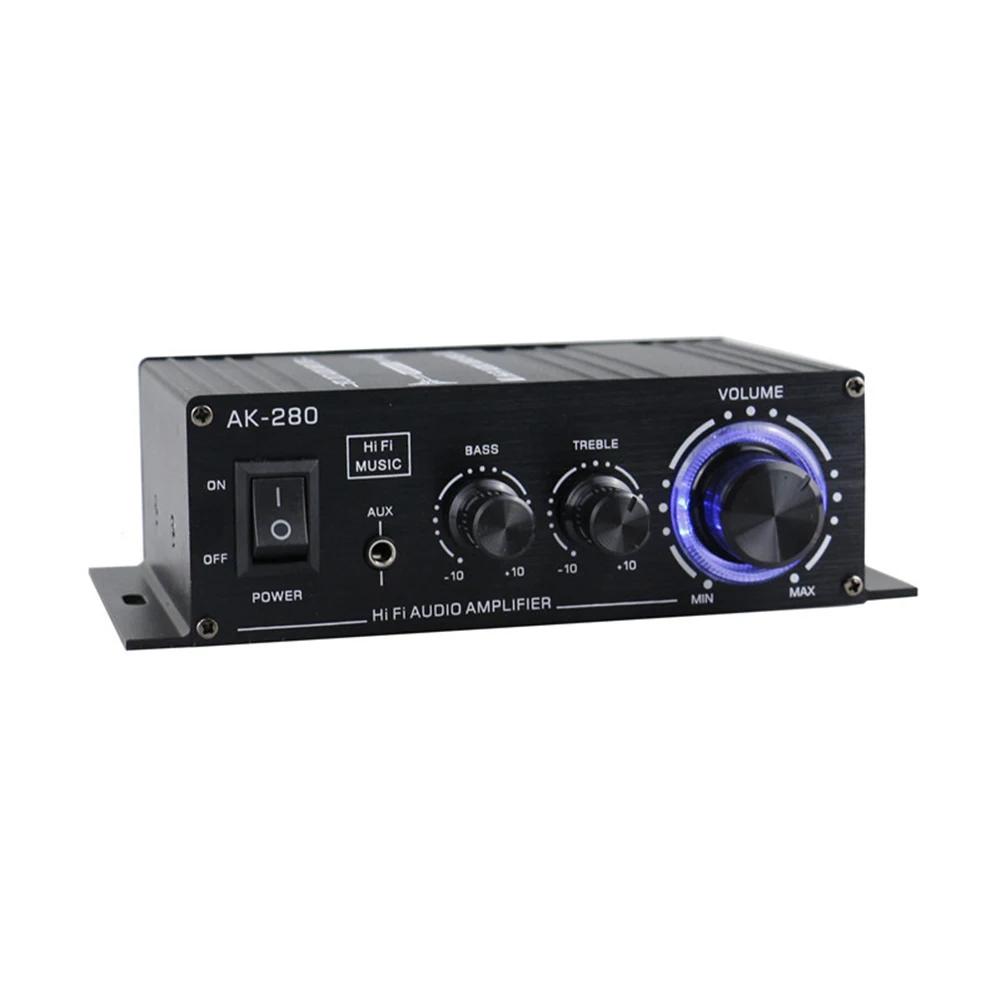 Цифровой усилитель AK-280 12 В 40 Вт+40 Вт HIFI Цифровой стерео аудиоусилитель 2 канала Домашний кинотеатр Поддержка высоких и низких частот AUX вход