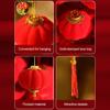 Flannel Chinese New Year Lantern Mini Red Lucky Hanging Lanterns with Tassel for Spring Festival Party Wedding Supplies