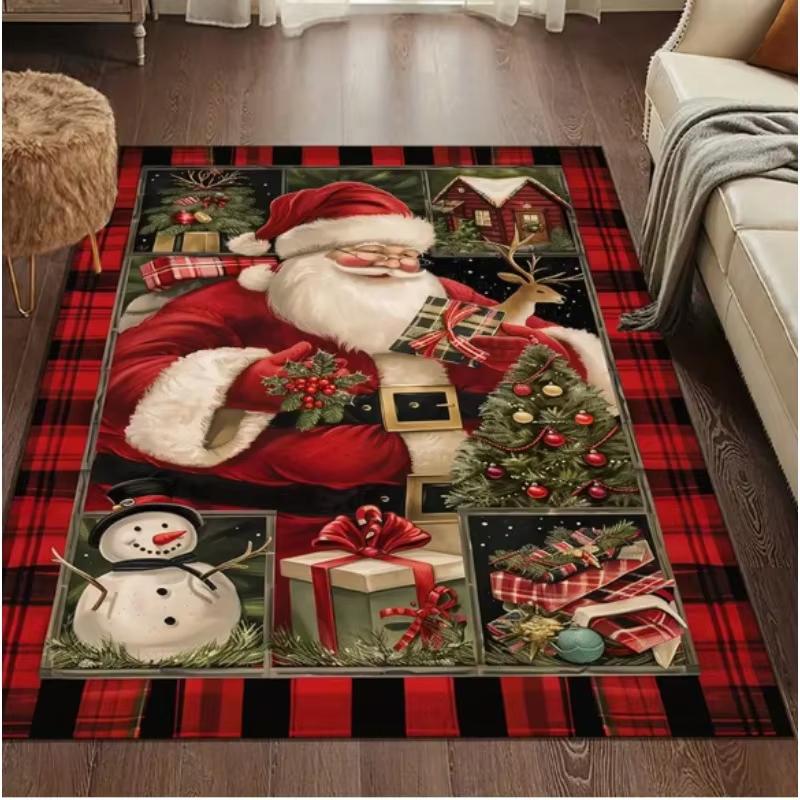 Living Room Sofa Carpet Santa Claus Style Dirt-Resistant And Easy To Clean Bedroom And Study Flannel Rug Home Decoration