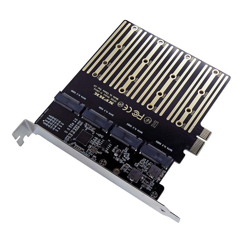 Адаптер PCIe на M.2 PCI Express X1 3.0 4 порта B Key M.2 NGFF SATA SSD Адаптер PCI-E M.2 Карта расширения Райзер