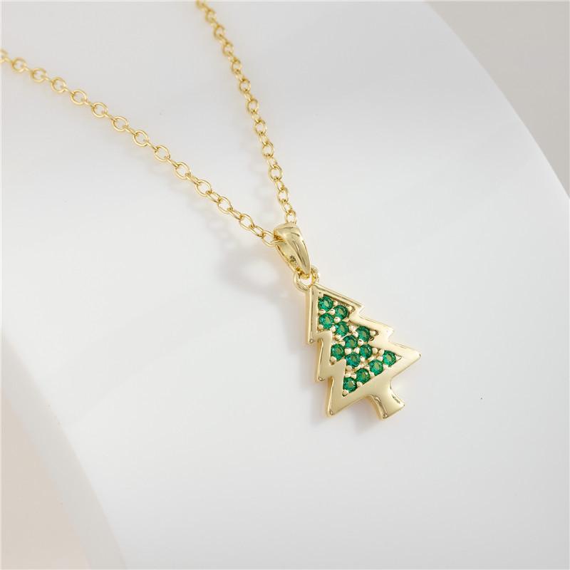 Arvaleff Sterling Silver Christmas Tree Necklace with 14k Gold, Zircon, and Diamonds.