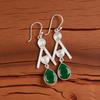Green Onyx Gemstone 925 Sterling Silver Jewelry Handmade Wedding Earrings 2.4" EE-86-16