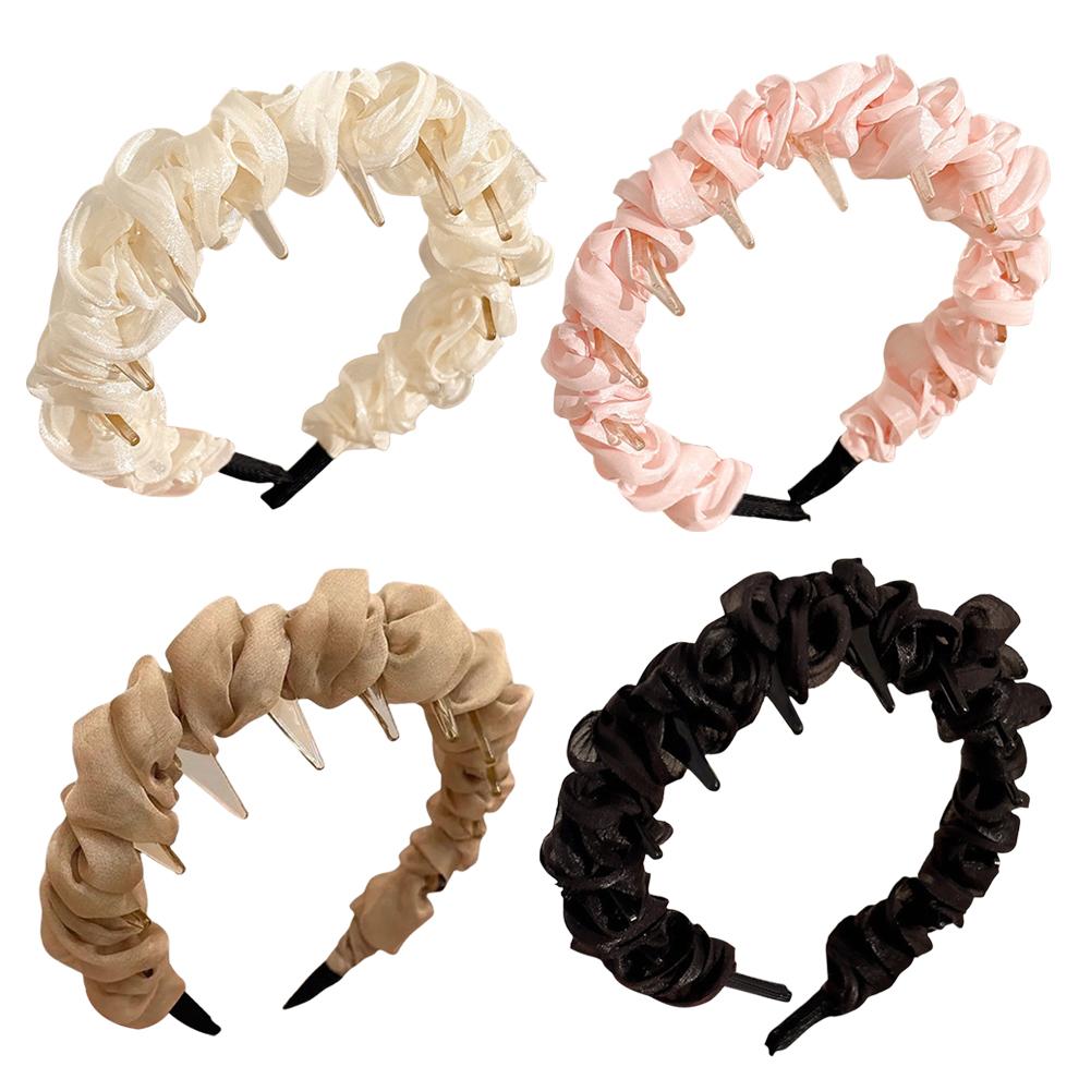 NEW High Cranium Satin Wave Headband U-Shaped Fashion Retro Hairband Non-Slip Women Hair Hoop Hair Band Accessoories Daily Use